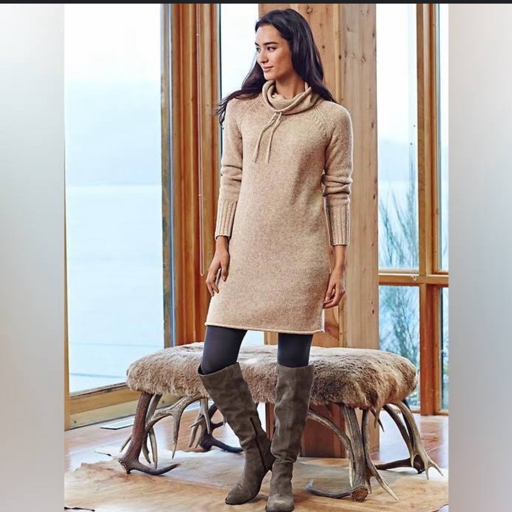 Athleta Merino Wool Funnel Neck Sweater Dress Size M